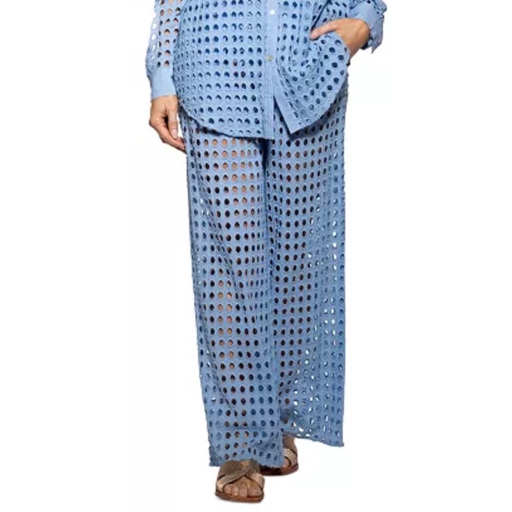 Dotti Blue Openwork Dots Beach Cover Up Pants XL NWT
